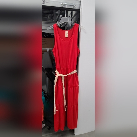 Faded Glory Dresses & Skirts - Faded Glory Maxi tank top dress with belt XL 16-18